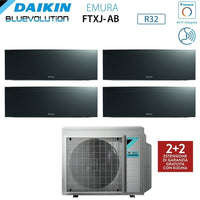 Climatizzatore Condizionatore Daikin Bluevolution Quadri Split Inverter serie EMURA BLACK III 7+7+7+18 con 4MXM68N R-32 Wi-Fi Integrato 7000+7000+7000+18000 Colore Nero - Garanzia Italiana