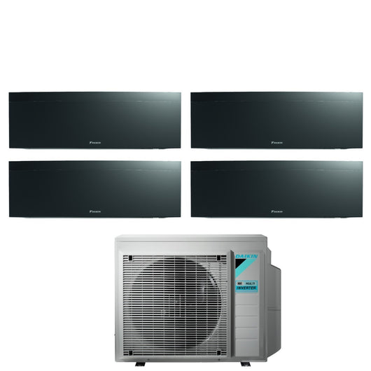 Climatizzatore Condizionatore Daikin Bluevolution Quadri Split Inverter serie EMURA BLACK III 7+7+7+7 con 4MXM80N R-32 Wi-Fi Integrato 7000+7000+7000+7000 Colore Nero - Garanzia Italiana