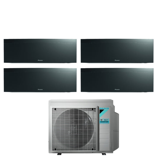 Climatizzatore Condizionatore Daikin Bluevolution Quadri Split Inverter serie EMURA BLACK III 7+9+18+18 con 4MXM80N R-32 Wi-Fi Integrato 7000+9000+18000+18000 Colore Nero - Garanzia Italiana