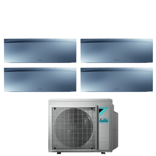 Climatizzatore Condizionatore Daikin Bluevolution Quadri Split Inverter serie EMURA SILVER III 7+7+7+7 con 4MXM80N R-32 Wi-Fi Integrato 7000+7000+7000+7000 Colore Argento - Garanzia Italiana