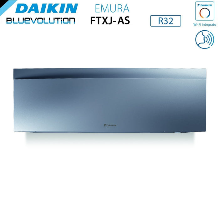 Climatizzatore Condizionatore Daikin Bluevolution Quadri Split Inverter serie EMURA SILVER III 7+7+9+15 con 4MXM80N R-32 Wi-Fi Integrato 7000+7000+9000+15000 Colore Argento - Garanzia Italiana