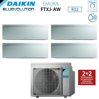 Climatizzatore Condizionatore Daikin Bluevolution Quadri Split Inverter serie EMURA WHITE III 7+7+7+7 con 4MXM80N R-32 Wi-Fi Integrato 7000+7000+7000+7000 Colore Bianco - Garanzia Italiana