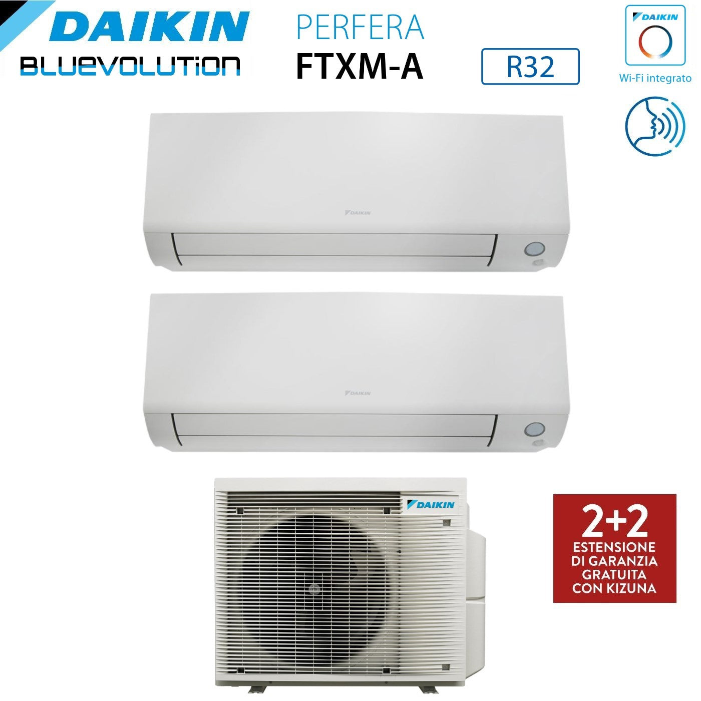 Condizionatore Dual Split Daikin Perfera All Seasons 9+12 con 2MXM40A R-32 Wi-Fi Integrato - Garanzia Italiana