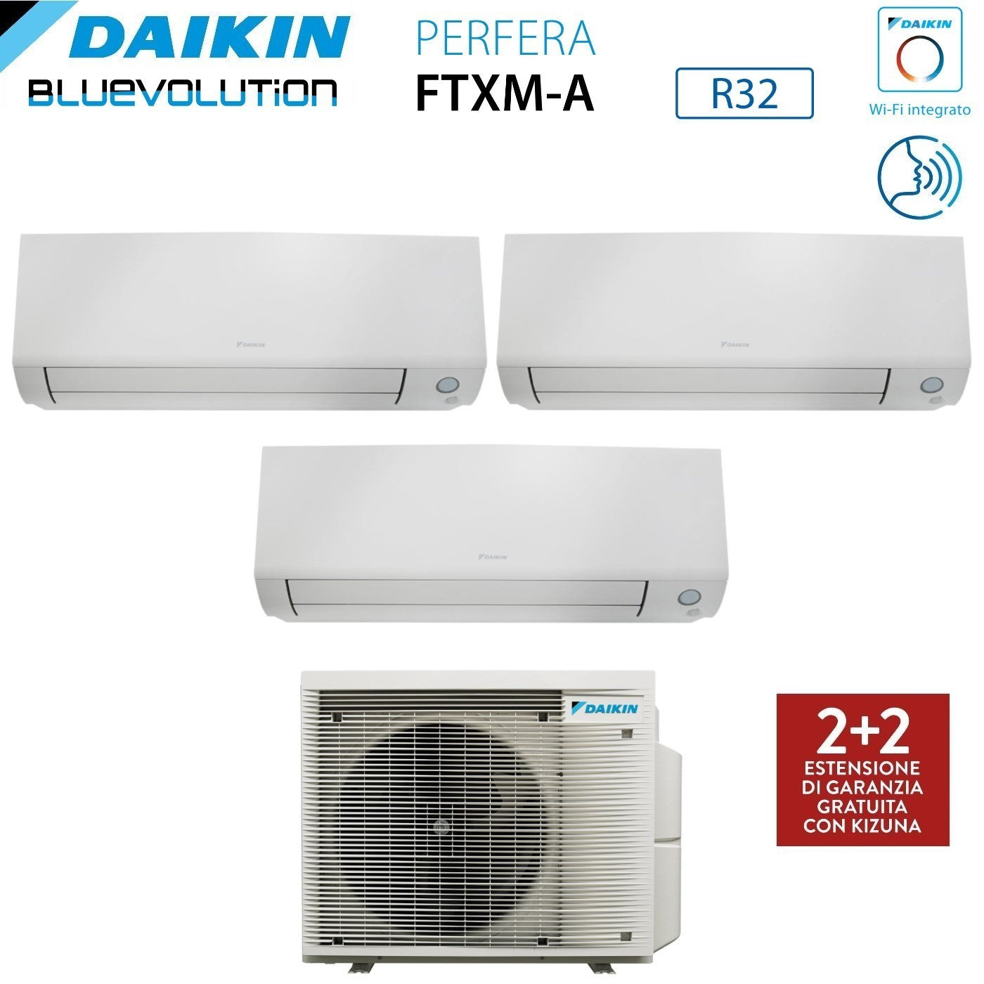 Condizionatore Trial Split Daikin Perfera All Seasons 7+15+15 con 3MXM68A R-32 Wi-Fi Integrato - Garanzia Italiana
