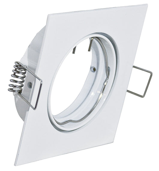 Faretto Incasso Fun Orientabile Quadrato Alluminio Bianco 1 Luce Gu10 8,4X8,4Cm