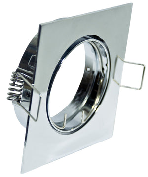 Faretto Incasso Fun Orientabile Quadrato Alluminio Cromo 1 Luce Gu10 8,4X8,4Cm
