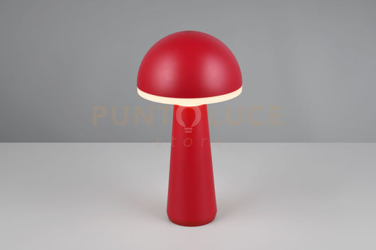 FUNGO LAMPADA DA TAVOLO RICARICABILE ROSSA REGOLAZIONE INTESITA' E TEMPERATURA DI COLORE 3.000K - 4.000K - 6.500K IP 54 H.31CM LED 2W 200lm, 3000+4000+6500K