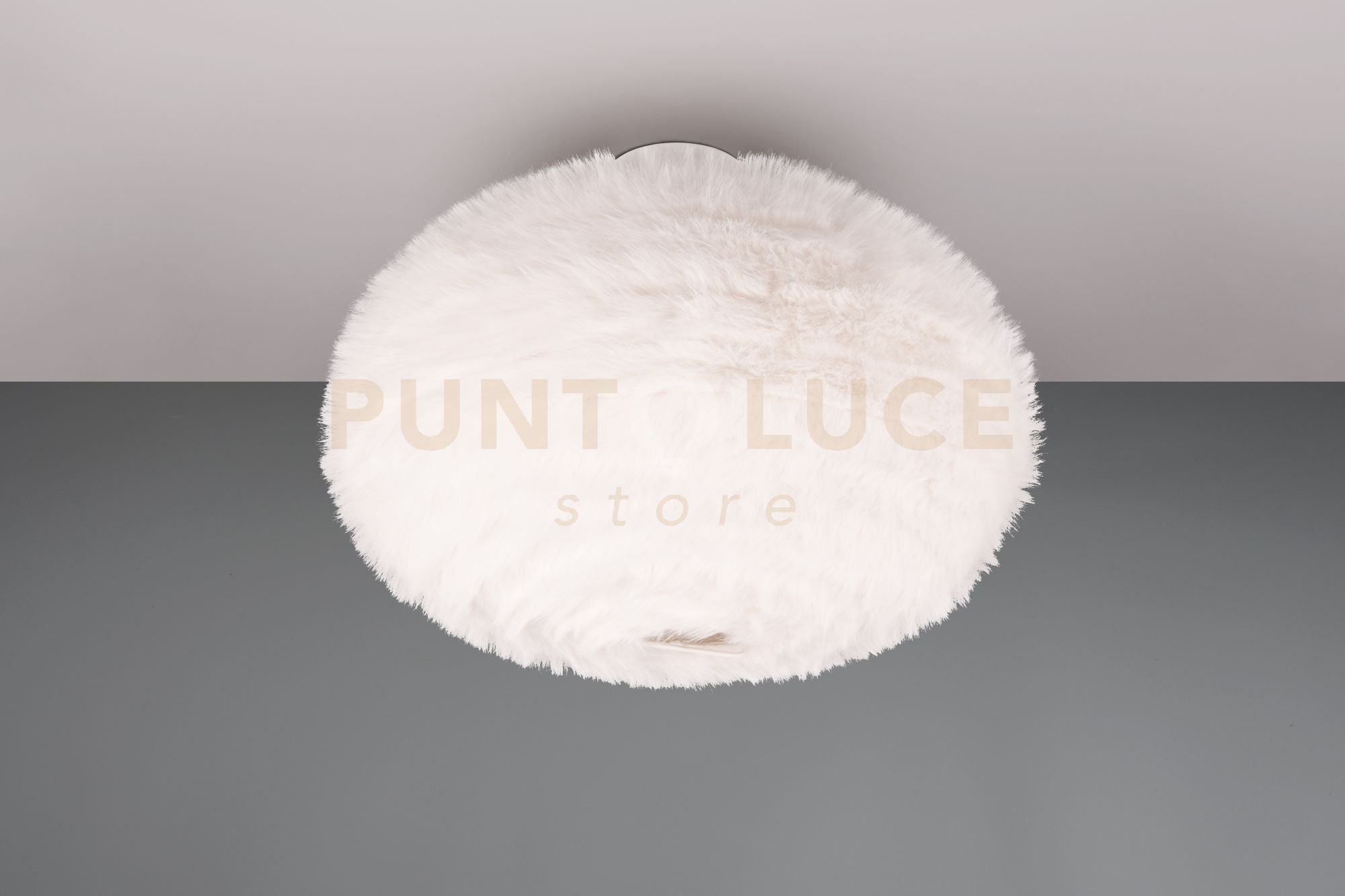 FURRY PLAFONIERA EFFETTO PIUMA BIANCA D. 50CM 2 LUCI ATTACCO E27