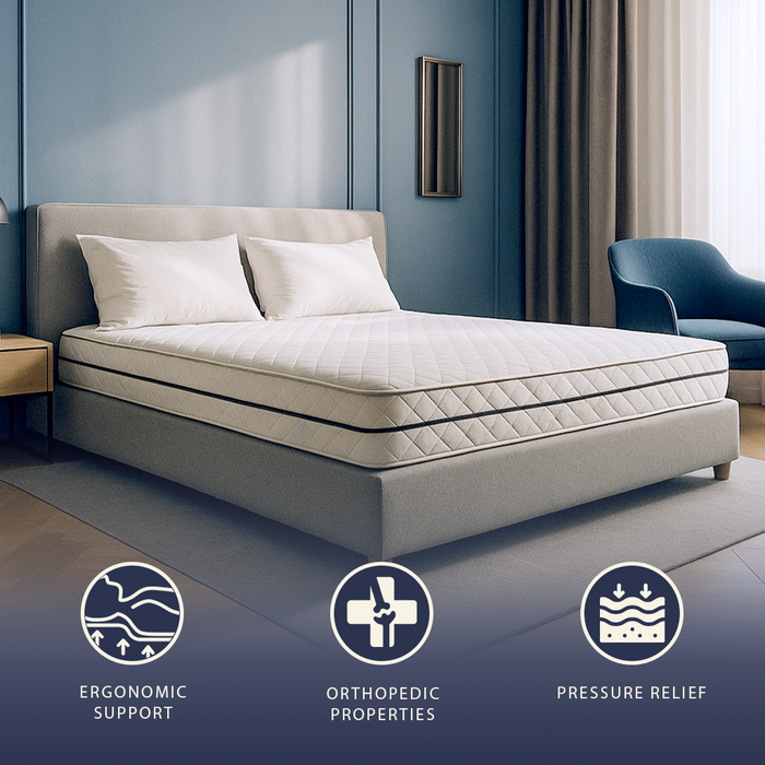 Materasso una piazza e mezza 120 X 190 in Schiuma Ipoallergenica | Altezza 16 cm | Ortopedico e Ipoallergenico | Rivestimento Antiacaro e Antibatterico | 100% Made in Italy