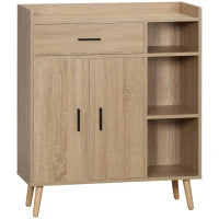Credenza Moderna Multiuso con Armadietto e Cassetto in Legno 80x30x96.5cm