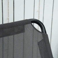 Dondolo 2 Posti con Tettuccio Regolabile e Cuscini, in Acciaio e Poliestere, 144x117x173 cm, Grigio