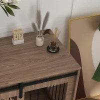 Casetta per Cani Grandi con Porta Scorrevole per Interno in Legno, 98x58x61cm, Marrone