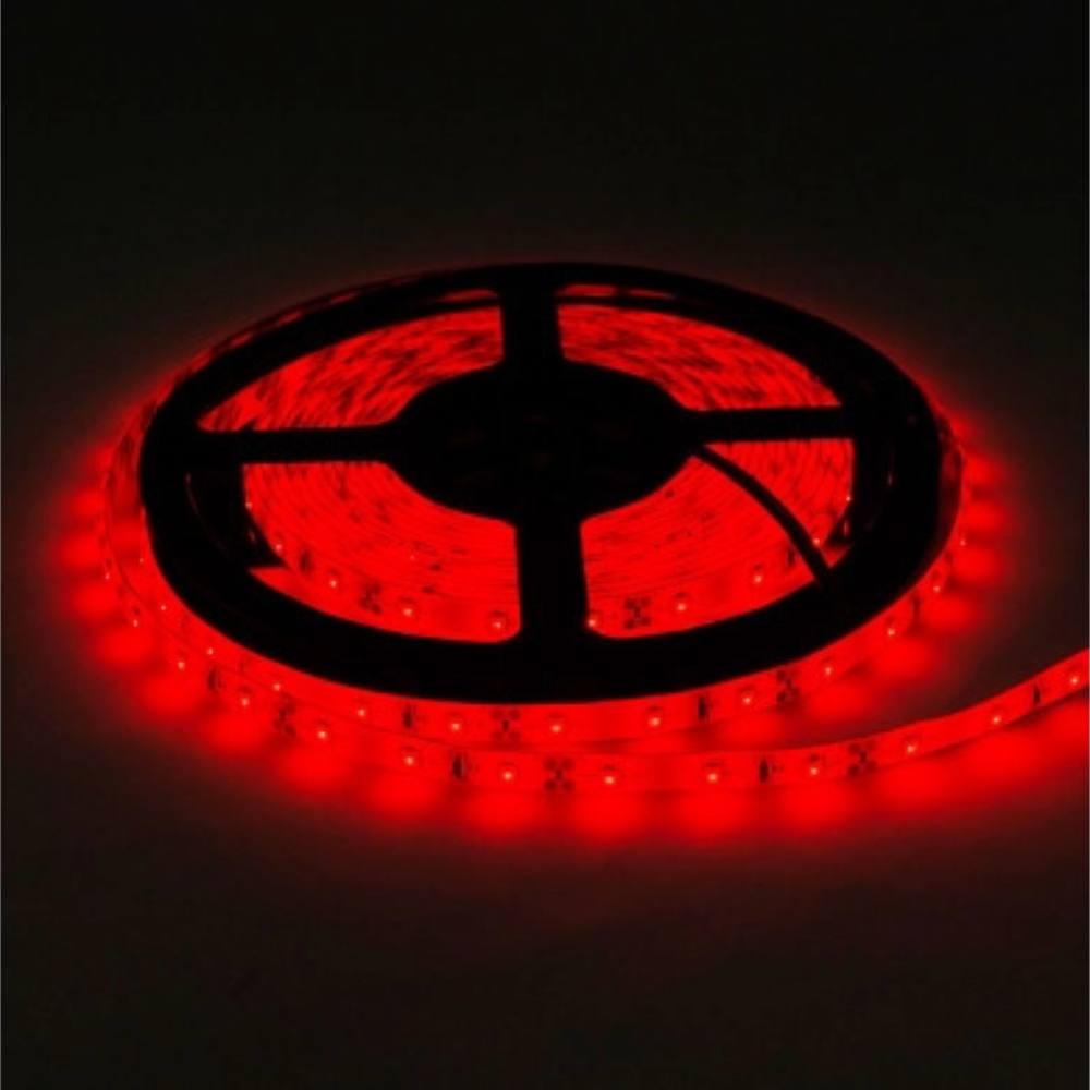 Striscia led optonica 2835 professionale 12v impermeabile ip54 5m dimmerabile *** colore rosso, confezione 1