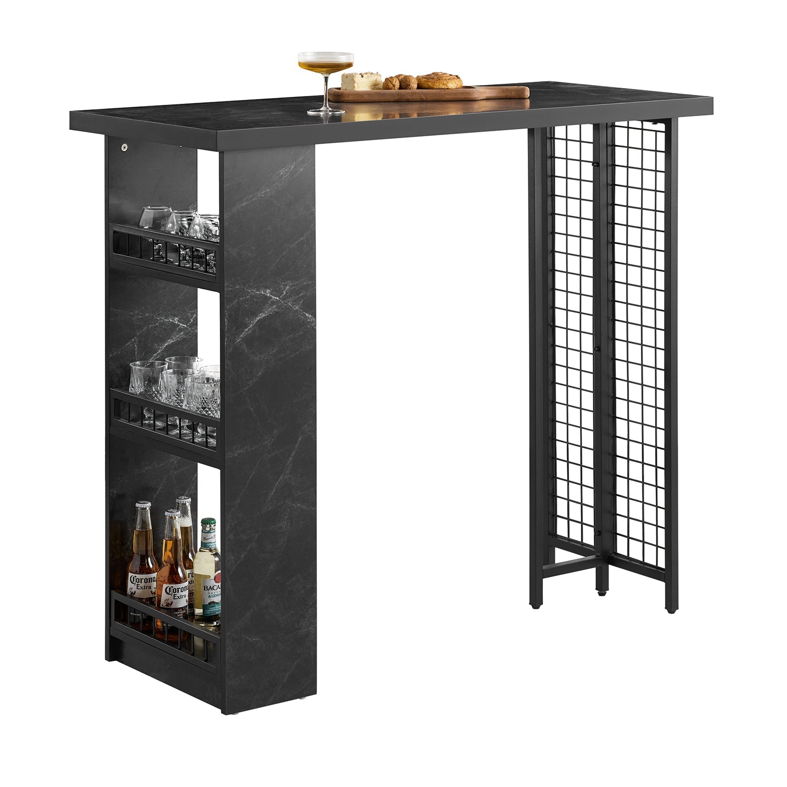 Tavolo Alto Bar Tavolo Da Pranzo Tavolo Da Balcone Penisola Cucina Nero 120x50x105cm FWT100-SCH SoBuy