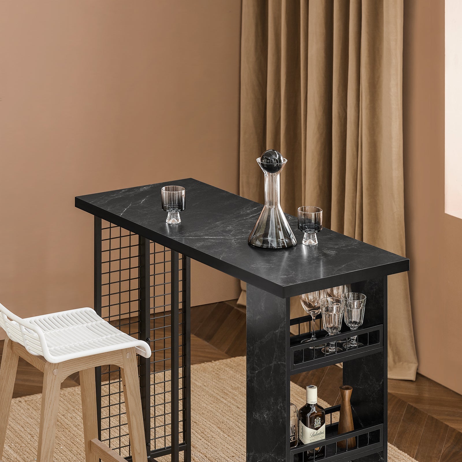 Tavolo Alto Bar Tavolo Da Pranzo Tavolo Da Balcone Penisola Cucina Nero 120x50x105cm FWT100-SCH SoBuy