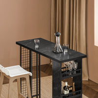 Tavolo Alto Bar Tavolo Da Pranzo Tavolo Da Balcone Penisola Cucina Nero 120x50x105cm FWT100-SCH SoBuy