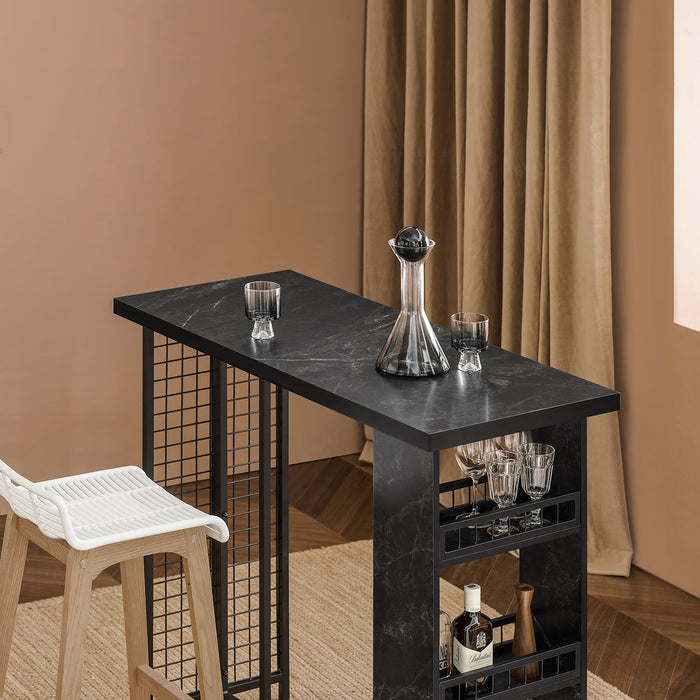 Tavolo Alto Bar Tavolo Da Pranzo Tavolo Da Balcone Penisola Cucina Nero 120x50x105cm FWT100-SCH SoBuy