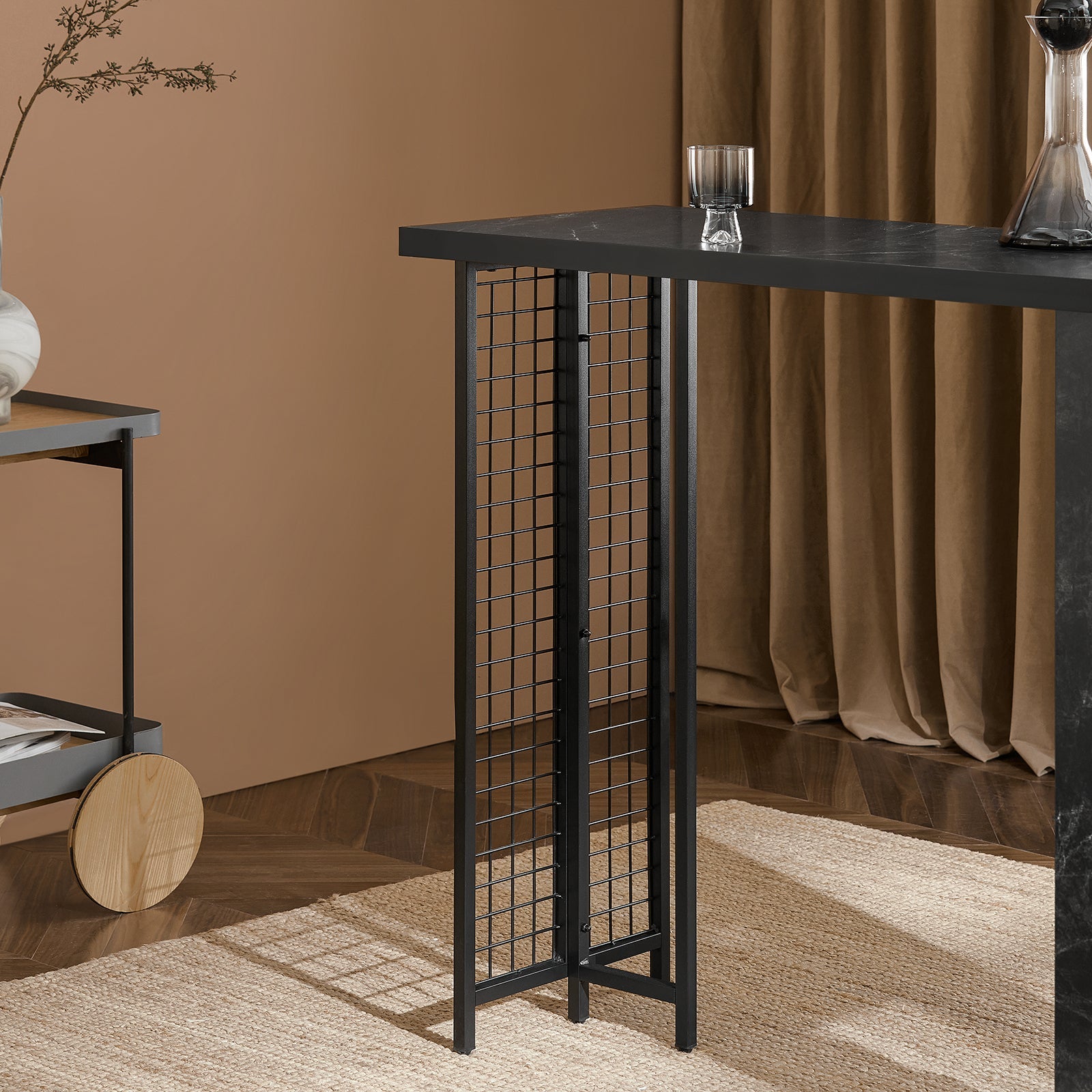 Tavolo Alto Bar Tavolo Da Pranzo Tavolo Da Balcone Penisola Cucina Nero 120x50x105cm FWT100-SCH SoBuy