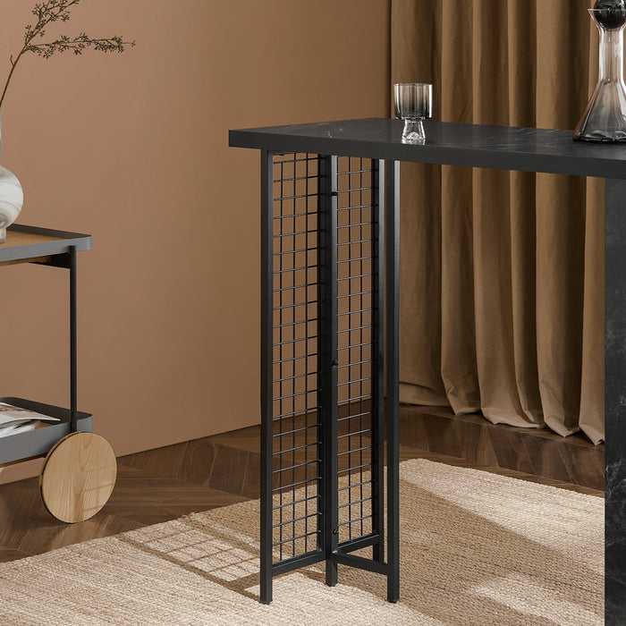 Tavolo Alto Bar Tavolo Da Pranzo Tavolo Da Balcone Penisola Cucina Nero 120x50x105cm FWT100-SCH SoBuy