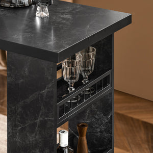 Tavolo Alto Bar Tavolo Da Pranzo Tavolo Da Balcone Penisola Cucina Nero 120x50x105cm FWT100-SCH SoBuy