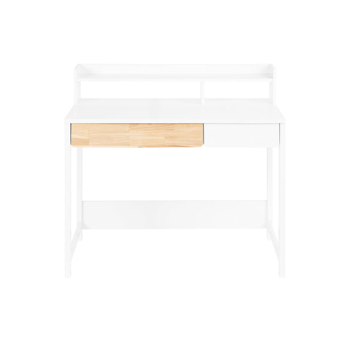 Scrivania con 2 cassetti Scrivania per cameretta da ragazzi Scrivania Scaffale Tavolo Bianco 100x59x95cm FWT106-W