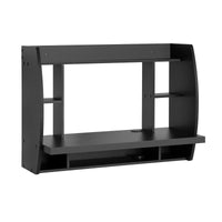 SoBuy Scrivania,Tavolo a muro porta PC,con ripiani,nero,FWT18-SCH,IT