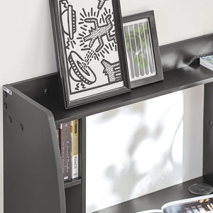 SoBuy Scrivania,Tavolo a muro porta PC,con ripiani,nero,FWT18-SCH,IT