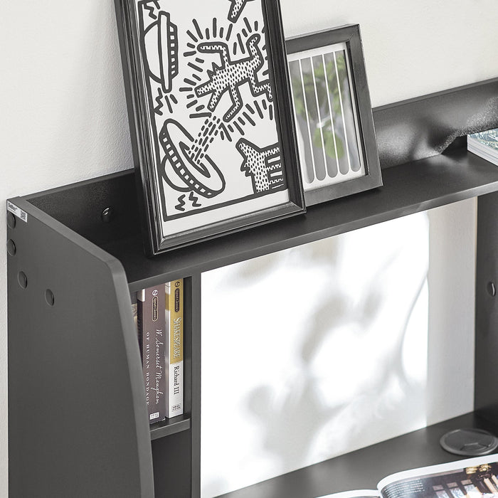 SoBuy Scrivania,Tavolo a muro porta PC,con ripiani,nero,FWT18-SCH,IT