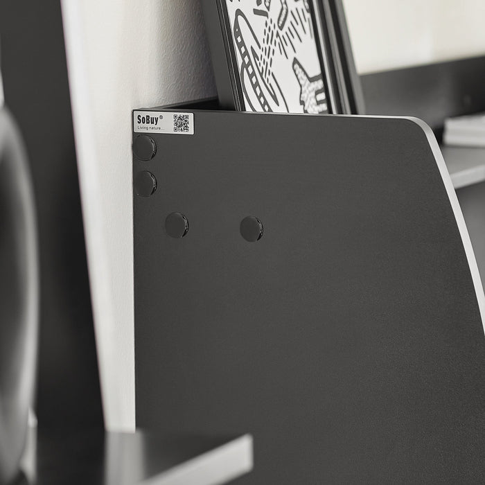 SoBuy Scrivania,Tavolo a muro porta PC,con ripiani,nero,FWT18-SCH,IT