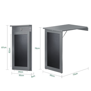 Tavolo A Muro Tavolo Pieghevole Tavolo Cucina Con Lavagna colore grigio FWT20-HG