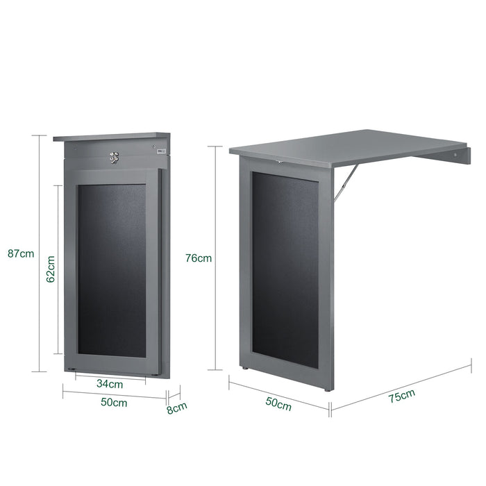Tavolo A Muro Tavolo Pieghevole Tavolo Cucina Con Lavagna colore grigio FWT20-HG