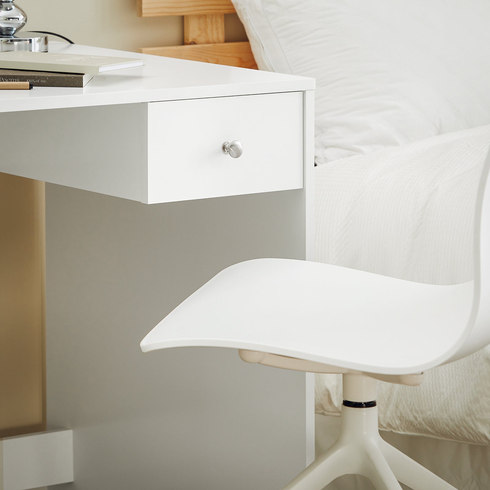 Scrivania,Porta PC,Tavolo per Computer ,con cassetto e tre ripiani,,bianco,FWT35-W