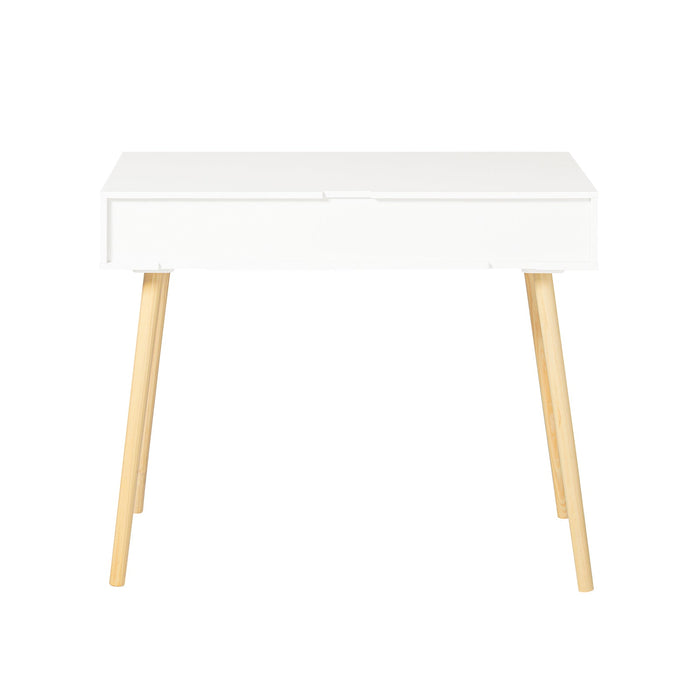 Scrivania,Porta PC,Tavolo per Computer,con due cassetti,bianco,FWT40-WN