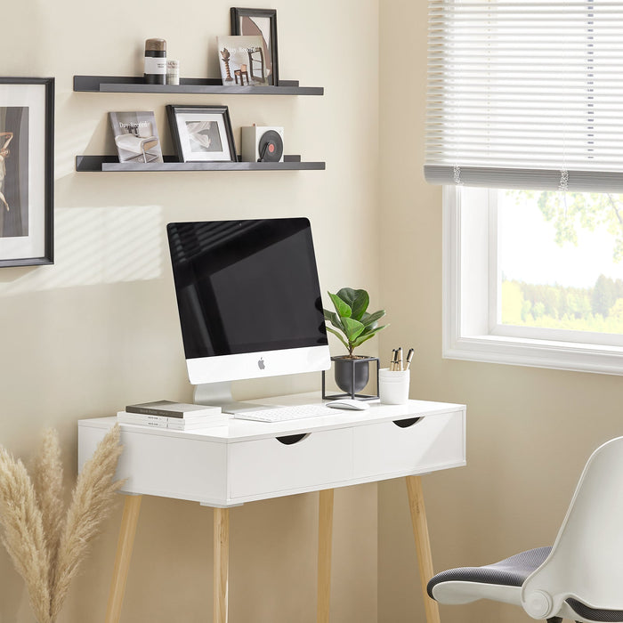 Scrivania,Porta PC,Tavolo per Computer,con due cassetti,bianco,FWT40-WN