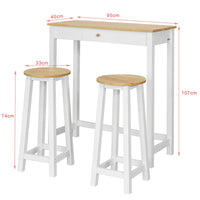 Tavolo alto bar con 2 sgabelli Penisola cucina  A107 cm, FWT50-WN