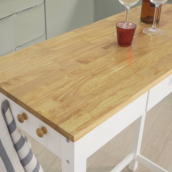 Tavolo alto bar con 2 sgabelli Penisola cucina  A107 cm, FWT50-WN