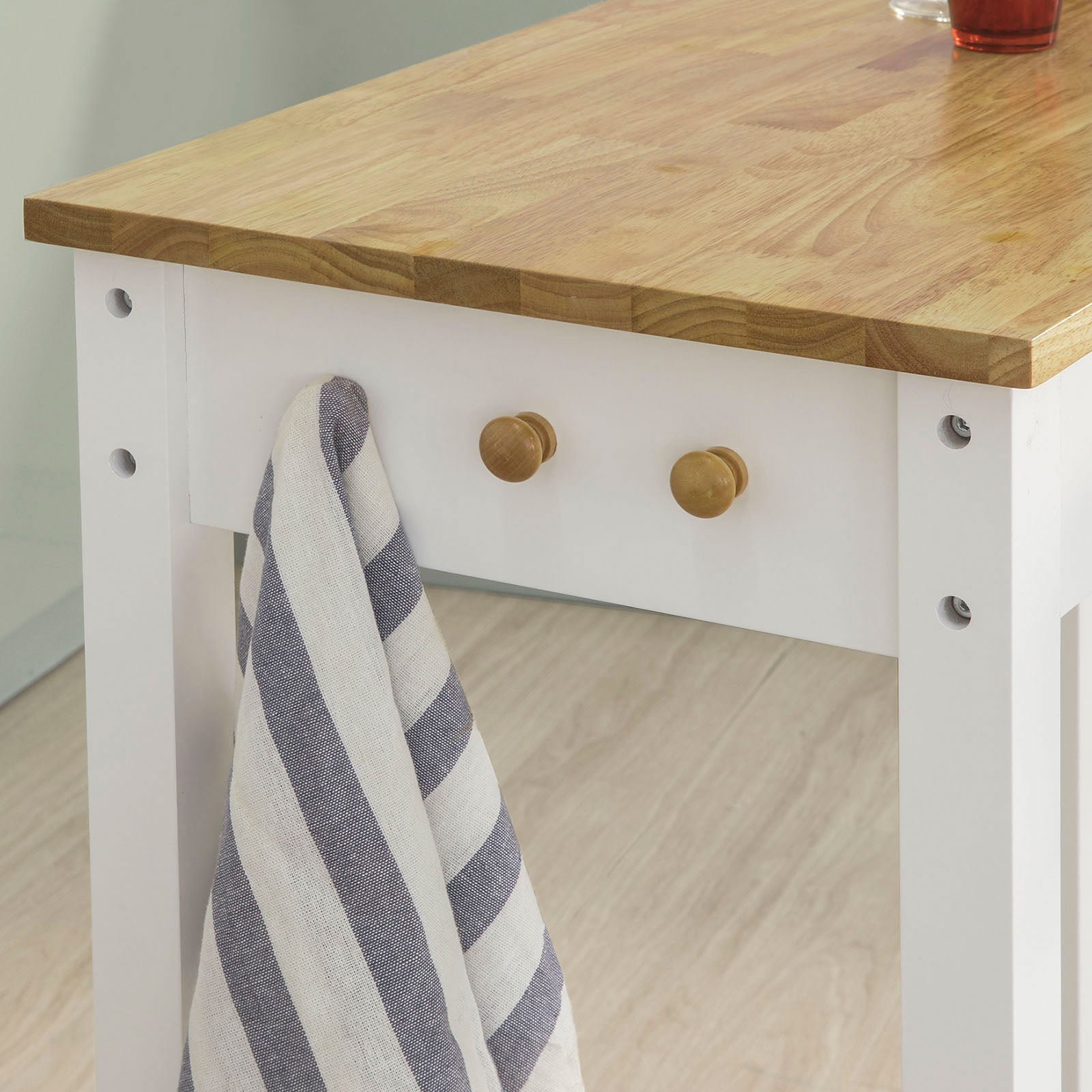 Tavolo alto bar con 2 sgabelli Penisola cucina  A107 cm, FWT50-WN