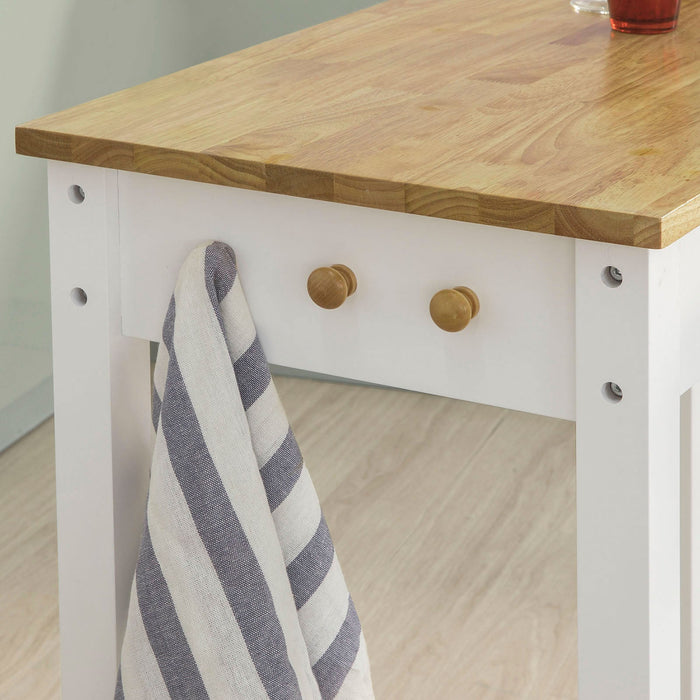 Tavolo alto bar con 2 sgabelli Penisola cucina  A107 cm, FWT50-WN