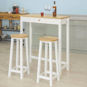 Tavolo alto bar con 2 sgabelli Penisola cucina  A107 cm, FWT50-WN