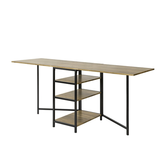 Tavolo Pieghevole con 3 Ripiani per Sala da Pranzo Tavolino da Salotto Scrivania Legno salvaspazio, FWT62-N