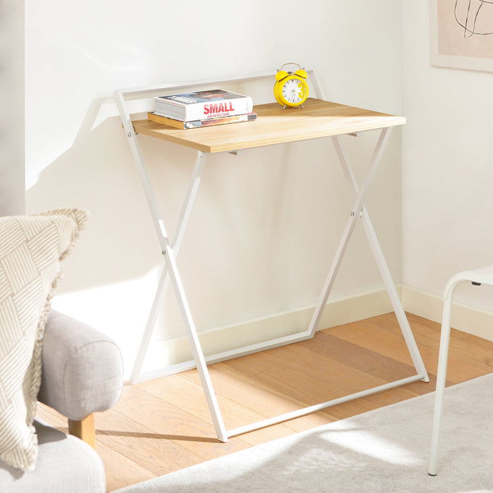Tavolino Pieghevole Tavoli Pieghevoli da Interno Tavolo Pieghevole Salvaspazio Scrivania Piccola Bianco FWT88-WN