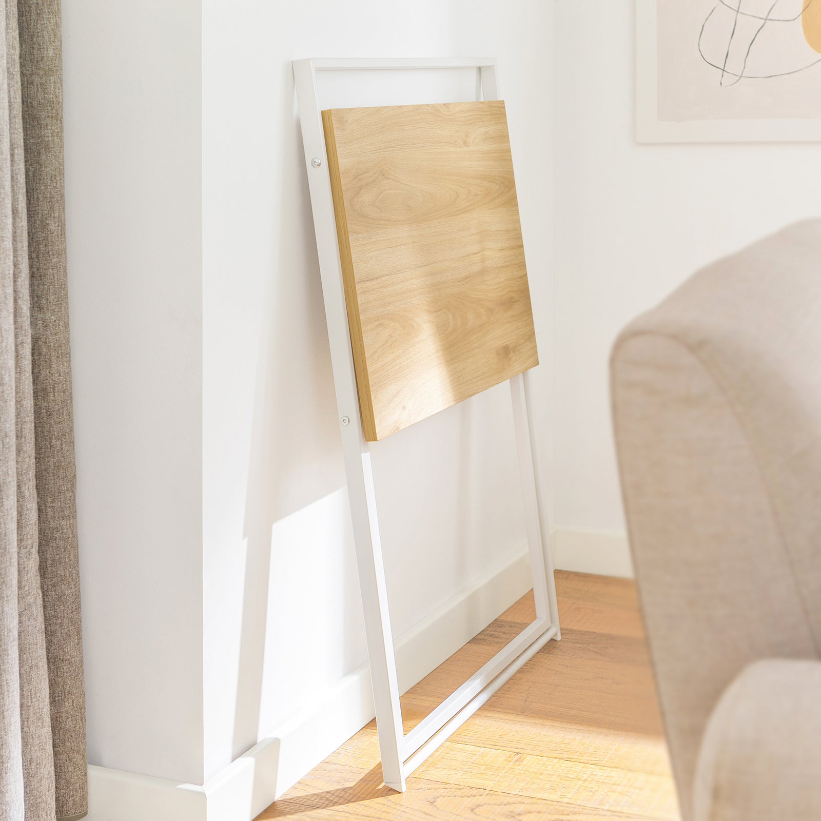 Tavolino Pieghevole Tavoli Pieghevoli da Interno Tavolo Pieghevole Salvaspazio Scrivania Piccola Bianco FWT88-WN