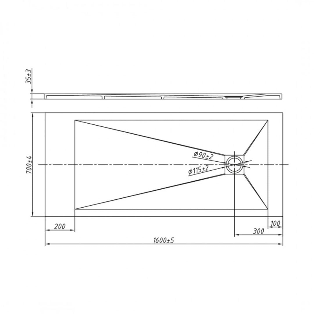 Piatto doccia mineral marmo resina bianco opaco liscio h3,5 cm *** finitura- bianco opaco, misure l160 x p70 x h3,5 c...