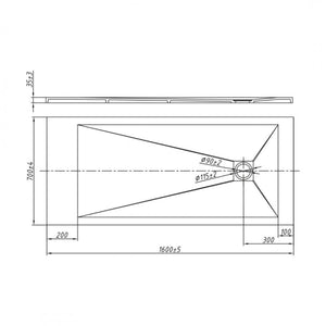 Piatto doccia mineral marmo resina bianco opaco liscio h3,5 cm *** finitura- bianco opaco, misure l160 x p70 x h3,5 c...