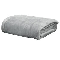 Coperta in Flanella 330 GSM Reversibile per uso Interno ed Esterno, 203x152x0.5 cm, Grigio