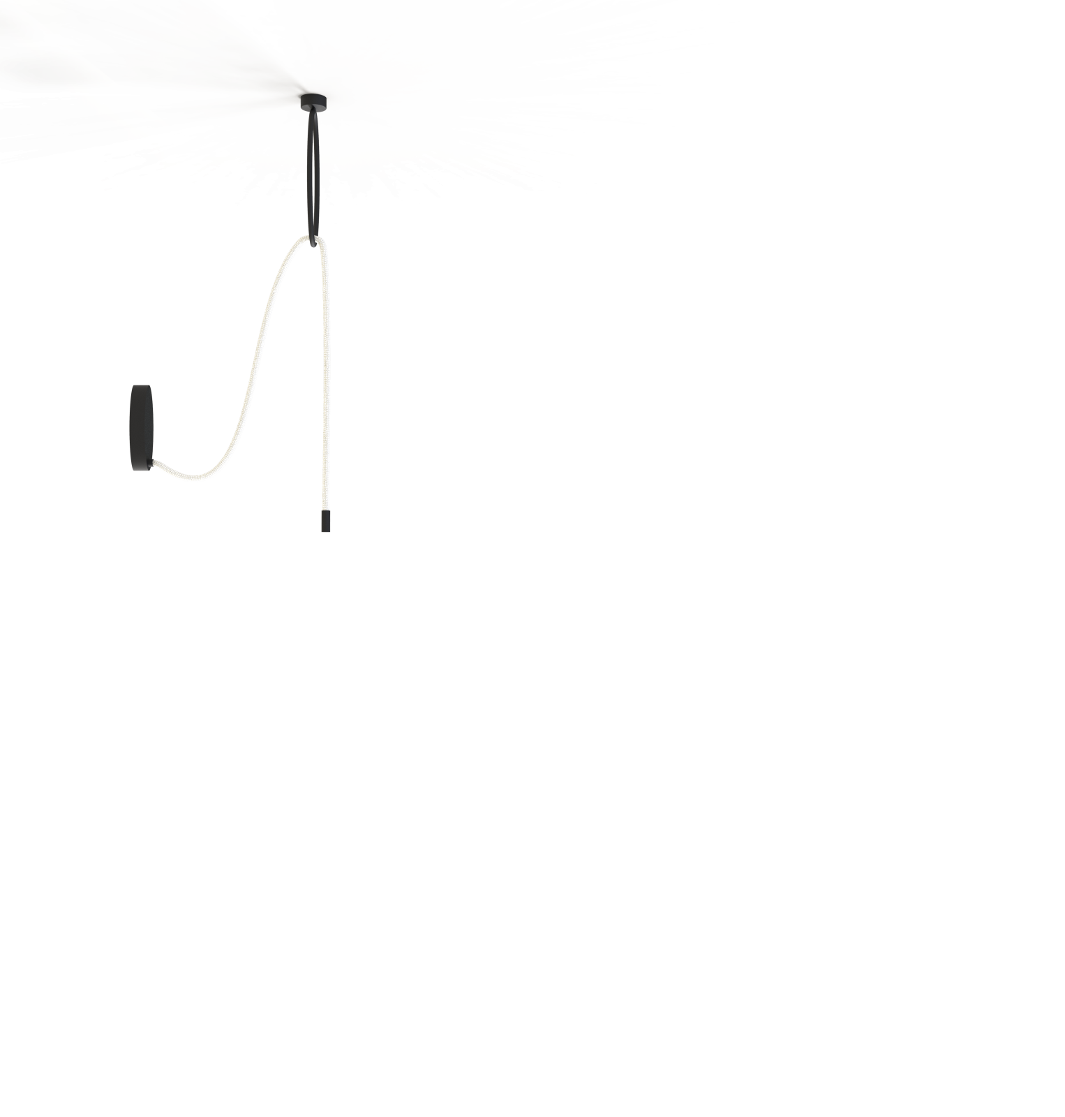 FYLL-PL Lampada da soffitto  corda luminosa in metallo nero a led 2800-5000k dimmerabile