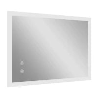 kleankin Specchio Bagno LED Antiappannamento con 3 Colori e Luminosità Regolabile, in Metallo e Vetro, 80x60x3 cm
