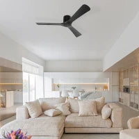 Ventilatore da Soffitto Reversibile a 3 Pale con 6 Velocità, Timer fino 8 Ore e Telecomando, Nero