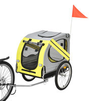 Rimorchio per Bicicletta per Trasporto Cani 138 x 71 x 90 cm Carrello per Trasporto Animali Domestici Carico Max.26 kg -