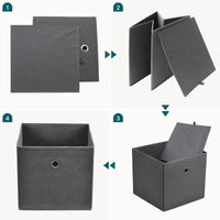 Scatola Pieghevole in Set da 10 pezzi Organizzatore in Tessuto a Forma di Cubo 28x30x30cm Scatole di Stoccaggio